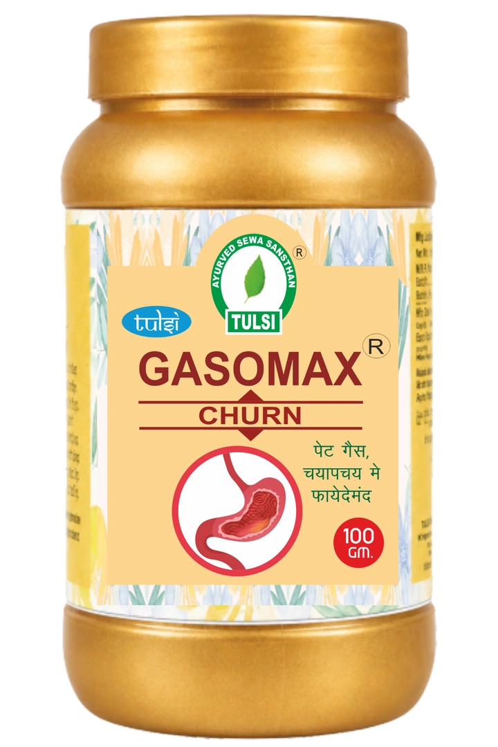 Tulsi Ayurved Gasomax Churan - Traditional Ayurvedic Powder for Instant Relief from Gas, Bloating, Acidity & Indigestion