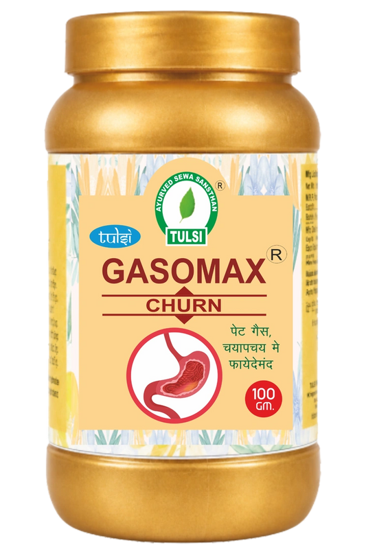Tulsi Ayurved Gasomax Churan - Traditional Ayurvedic Powder for Instant Relief from Gas, Bloating, Acidity & Indigestion
