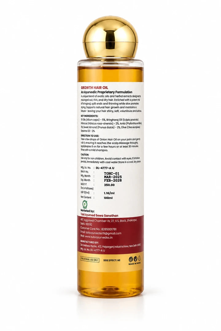 Growth Hair Oil for Strong, Healthy Hair | Ayurvedic Hair Care | Tulsi Ayurved