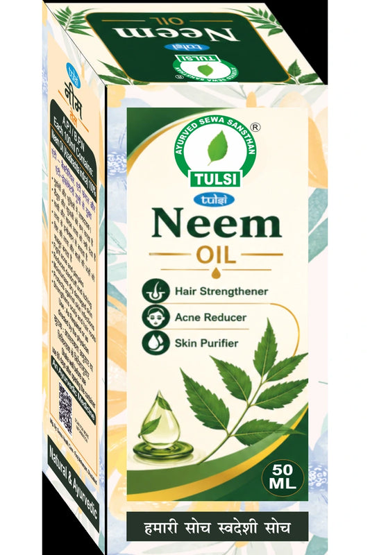Tulsi Ayurved Pure Neem Oil - Natural Antifungal Treatment for Scalp, Skin & Hair Care - 100% Cold-Pressed Herbal Oil