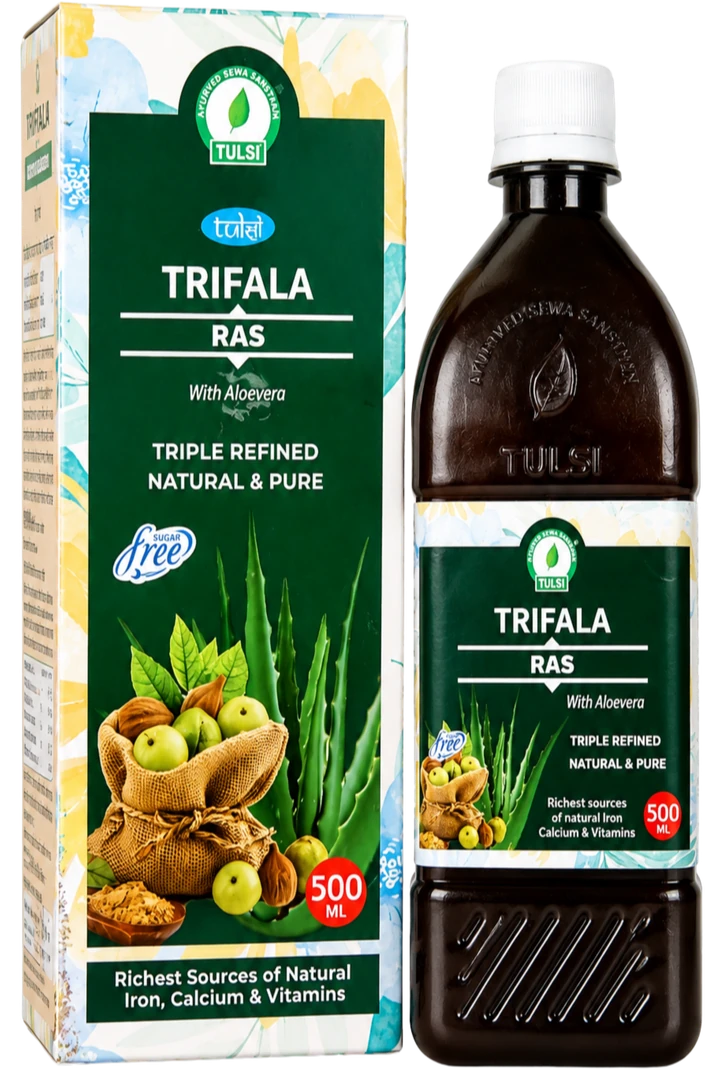 Tulsi Ayurved Triphala Ras  - 100% Herbal Ayurvedic Juice for Digestion, Detox, Constipation Relief & Eye Health